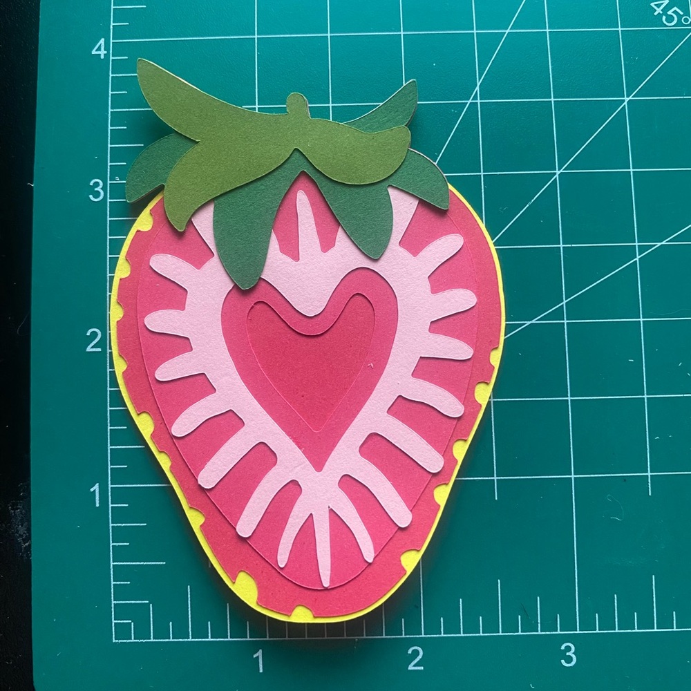 3D Magnet Heart Strawberry